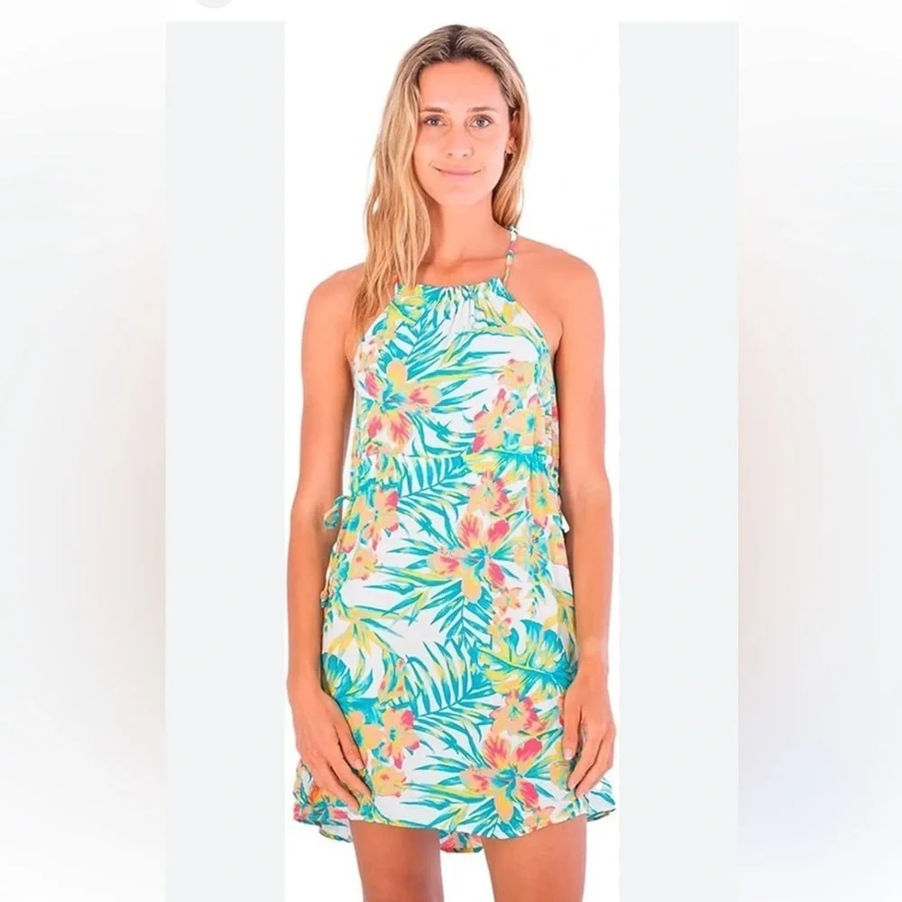 NWT Hurley Women’s‎ Size Large Hawaiian Garden Kate Tie Dresss